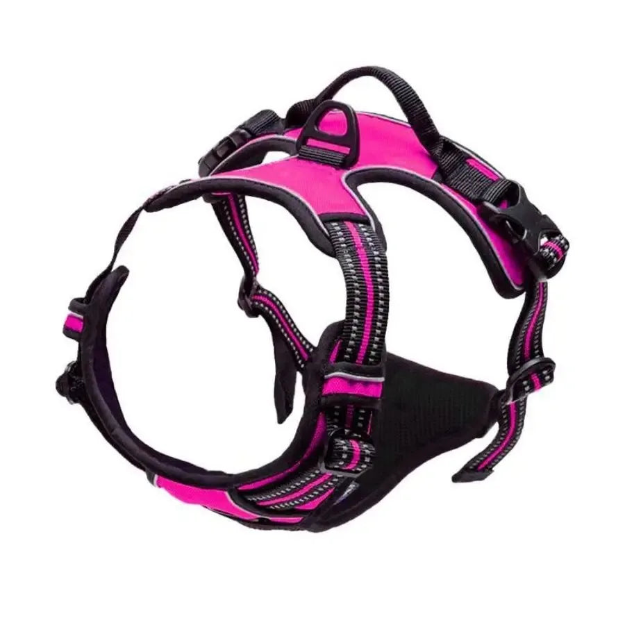 Harnais réfléchissant pour chien – Fuchsia