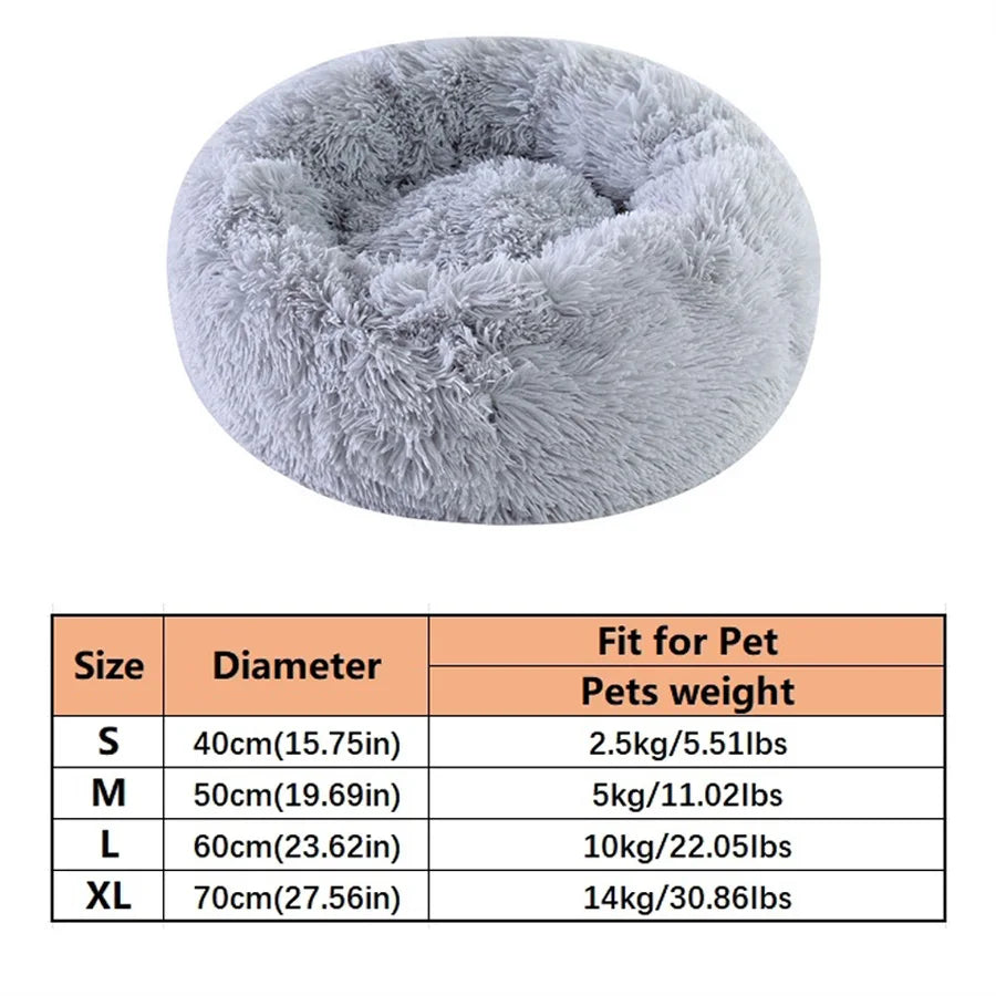 Coussin rond moelleux pour chien & chat – Gris clair