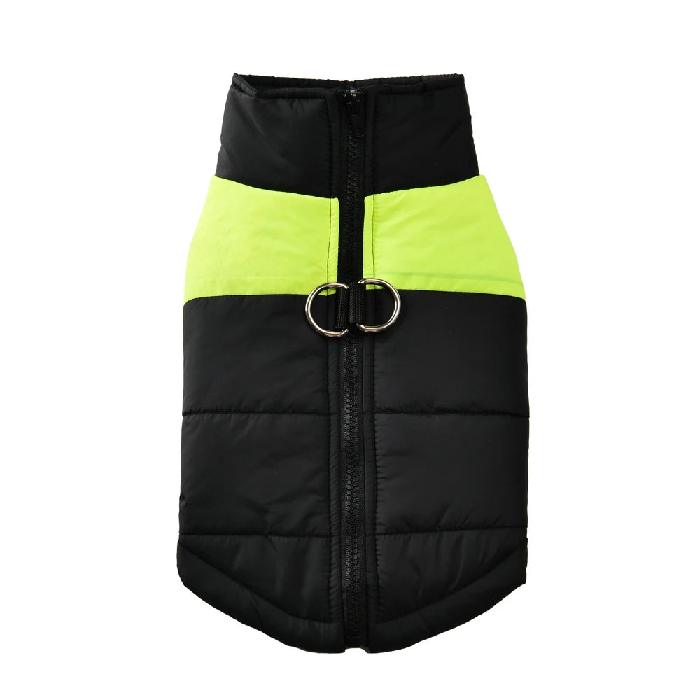 Manteau imperméable chaud pour chien – Vert