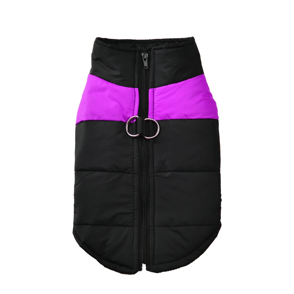 Manteau imperméable chaud pour chien – Violet