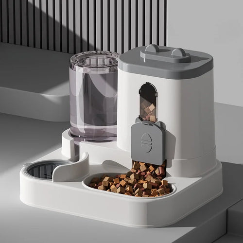 Distributeur de nourriture et fontaine à eau – Gris