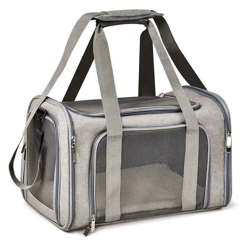 Sac de transport respirant pour chien & chat – Gris