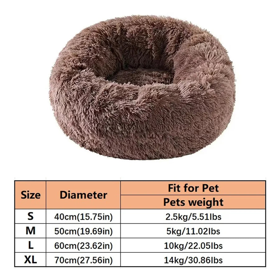 Coussin rond moelleux pour chien & chat – Marron
