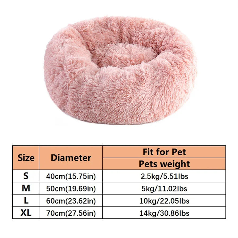 Coussin rond moelleux pour chien & chat – Rose