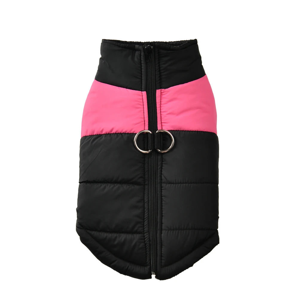 Manteau imperméable chaud pour chien – Rose