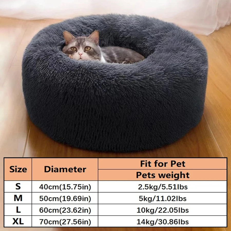 Coussin rond moelleux pour chien & chat – Gris anthracite