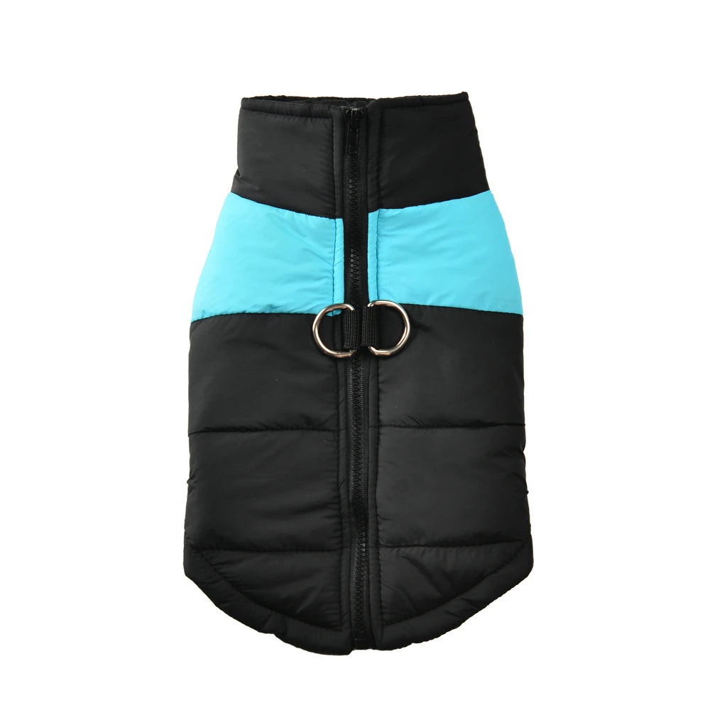 Manteau imperméable chaud pour chien – Bleu